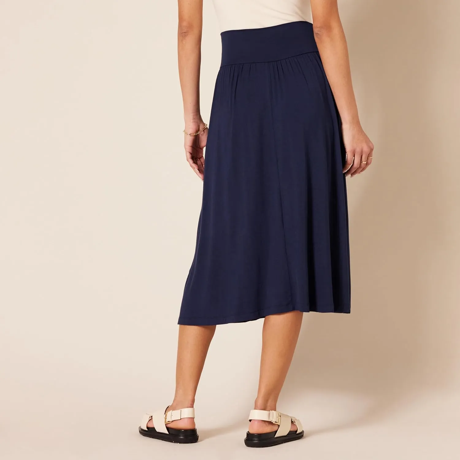 Amazon Essentials Women's Jersey Pull On Midi Length Skirt