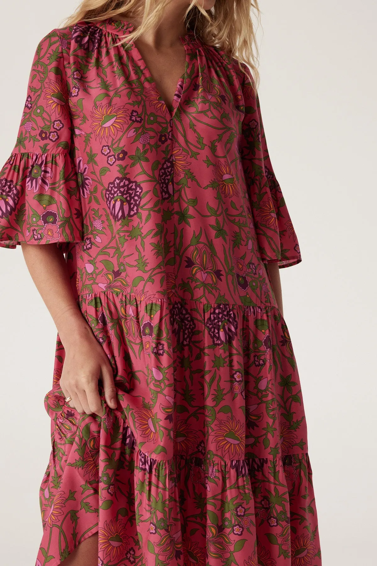 Balmoral Tiered Dress - Pink Floral