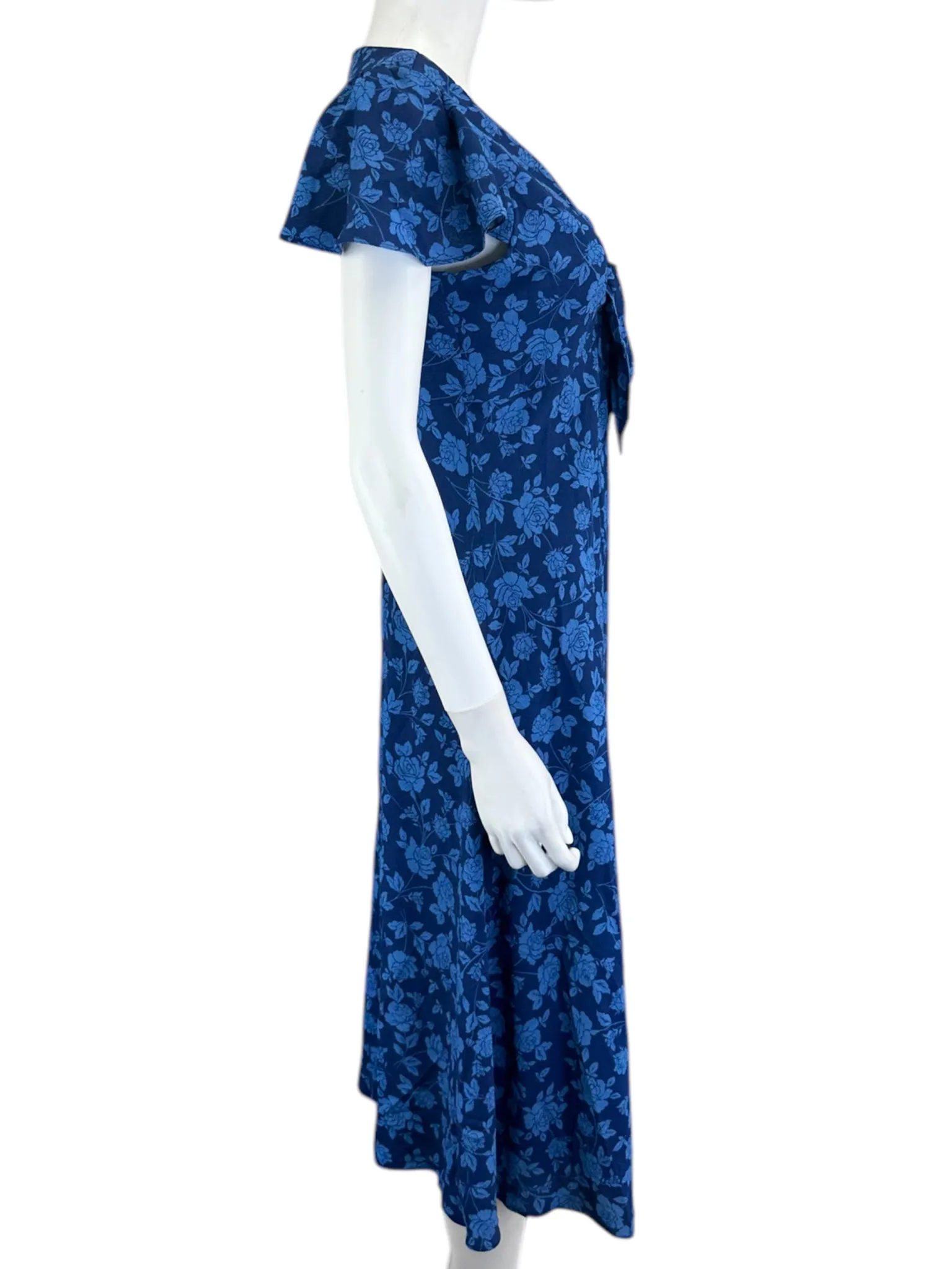 bcbg Paris Blue Floral Print Maxi Dress Size S