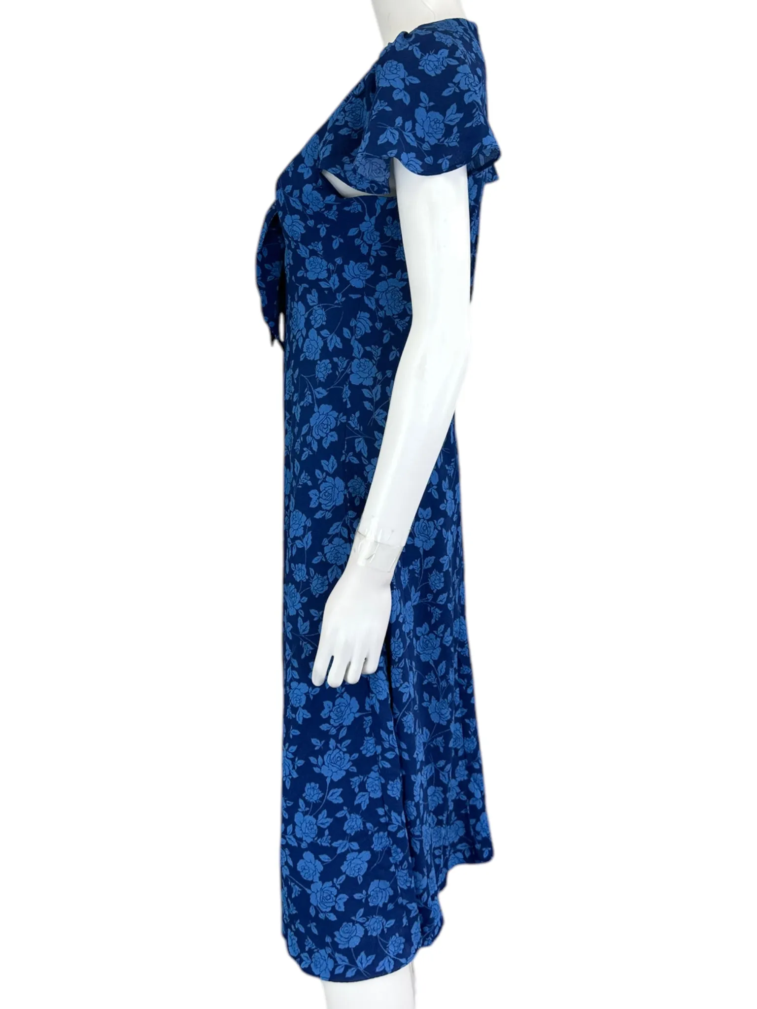 bcbg Paris Blue Floral Print Maxi Dress Size S