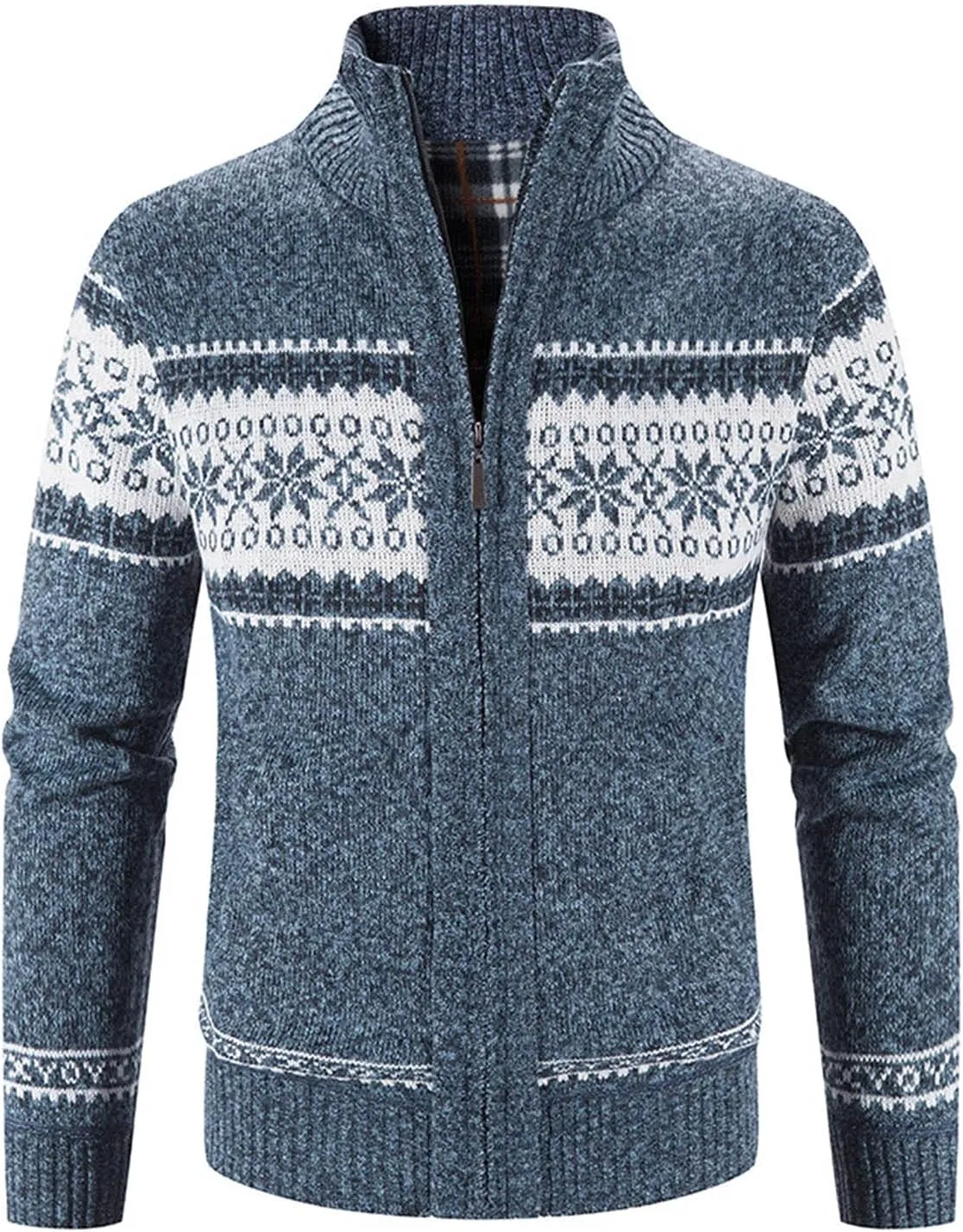 BIFUTON Mens Cardigan Sweater,Men's Soft Cardigan Sweater Graphic Knitted Outerwear Fall Winter Stand Collar Work Thick Coats