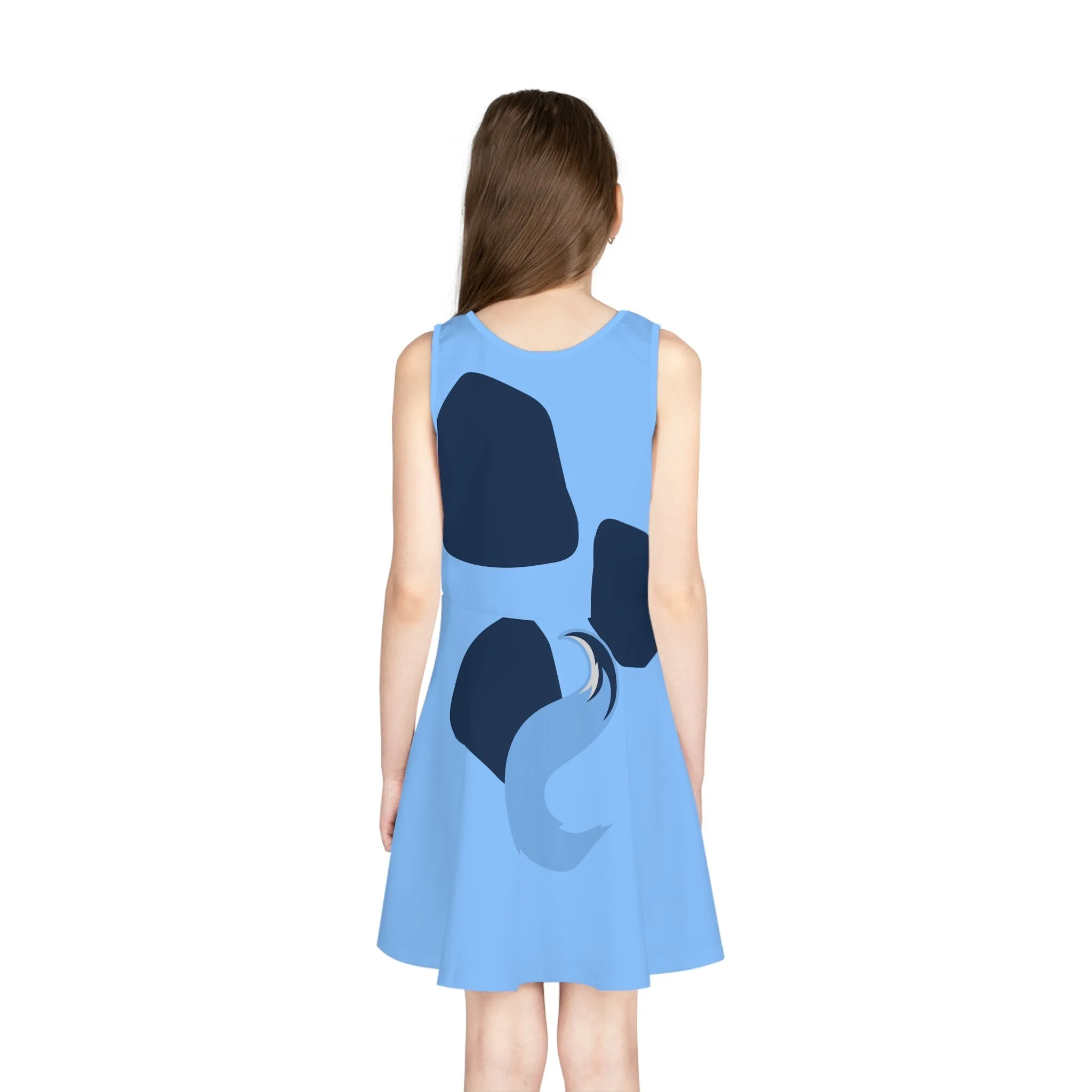 Blue Heeler Dog Girls' Sleeveless Sundress- Costume, Cosplay