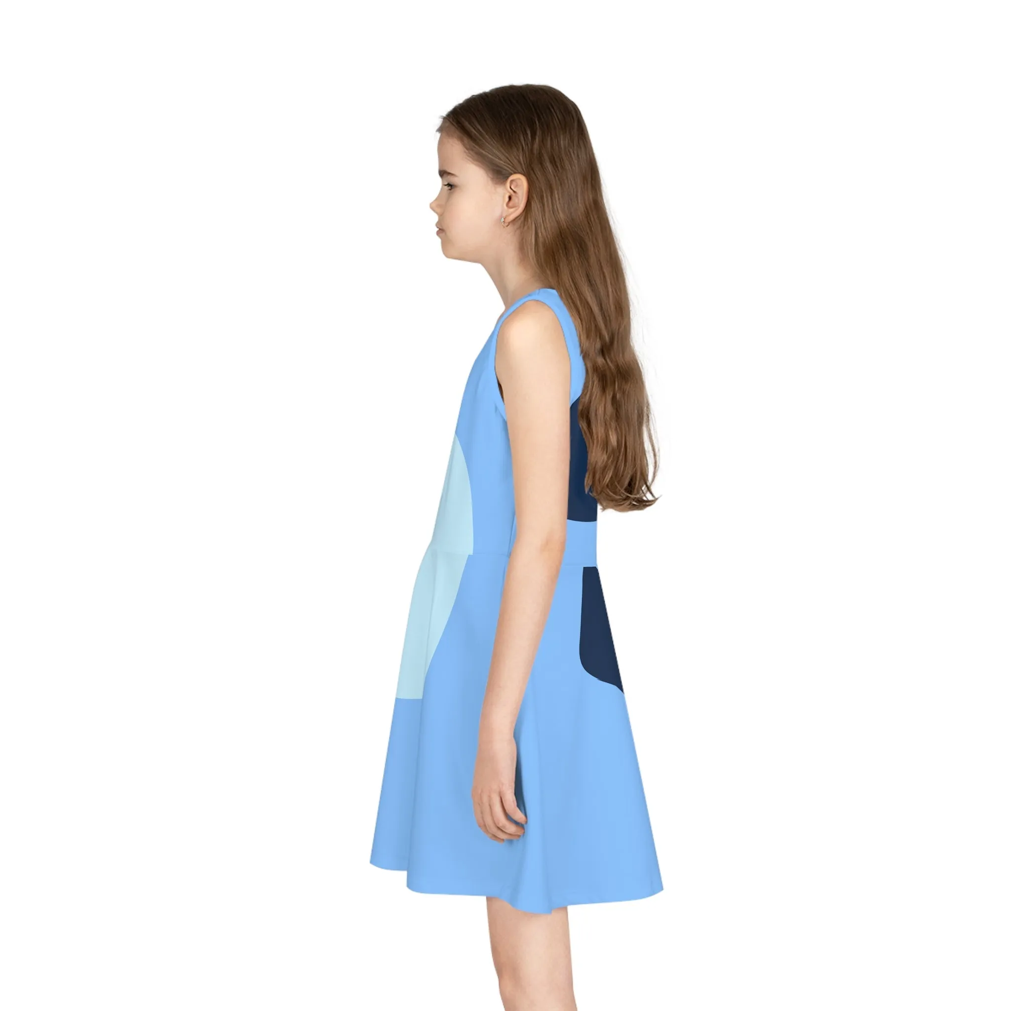 Blue Heeler Dog Girls' Sleeveless Sundress- Costume, Cosplay