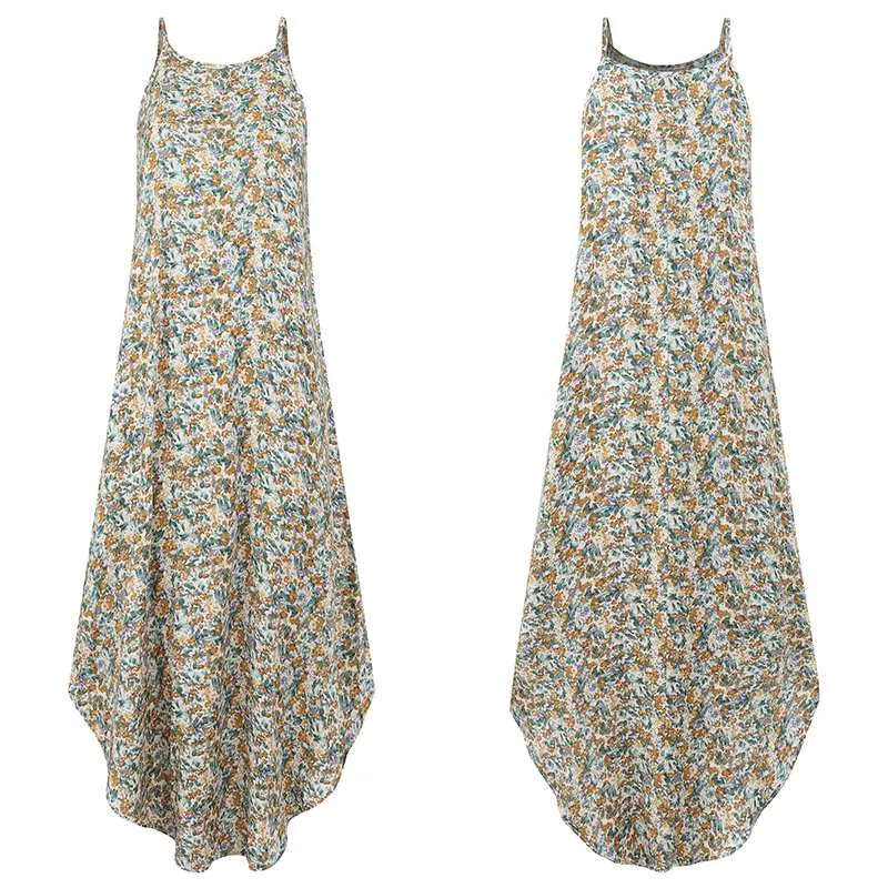 Boho Floral Print Plus Size Sundress