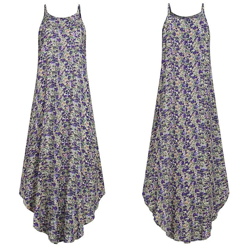 Boho Floral Print Plus Size Sundress