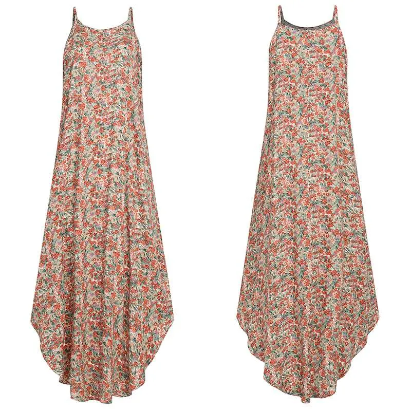 Boho Floral Print Plus Size Sundress