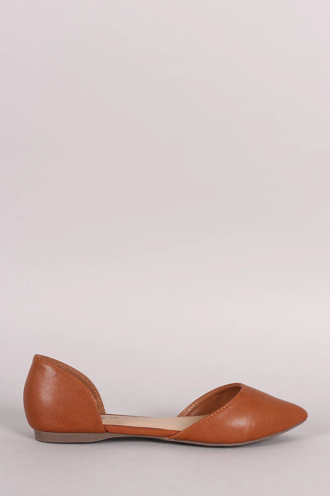 Breckelle Pointy Toe Slip On Dorsay Flat