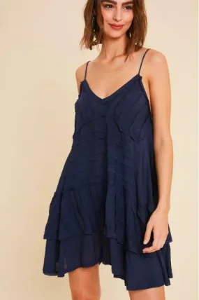 Cara Navy Swing Dress