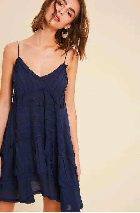 Cara Navy Swing Dress