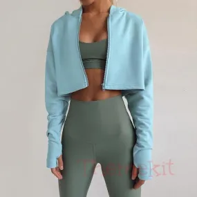 Casual Pure Colour Yoga Jacket