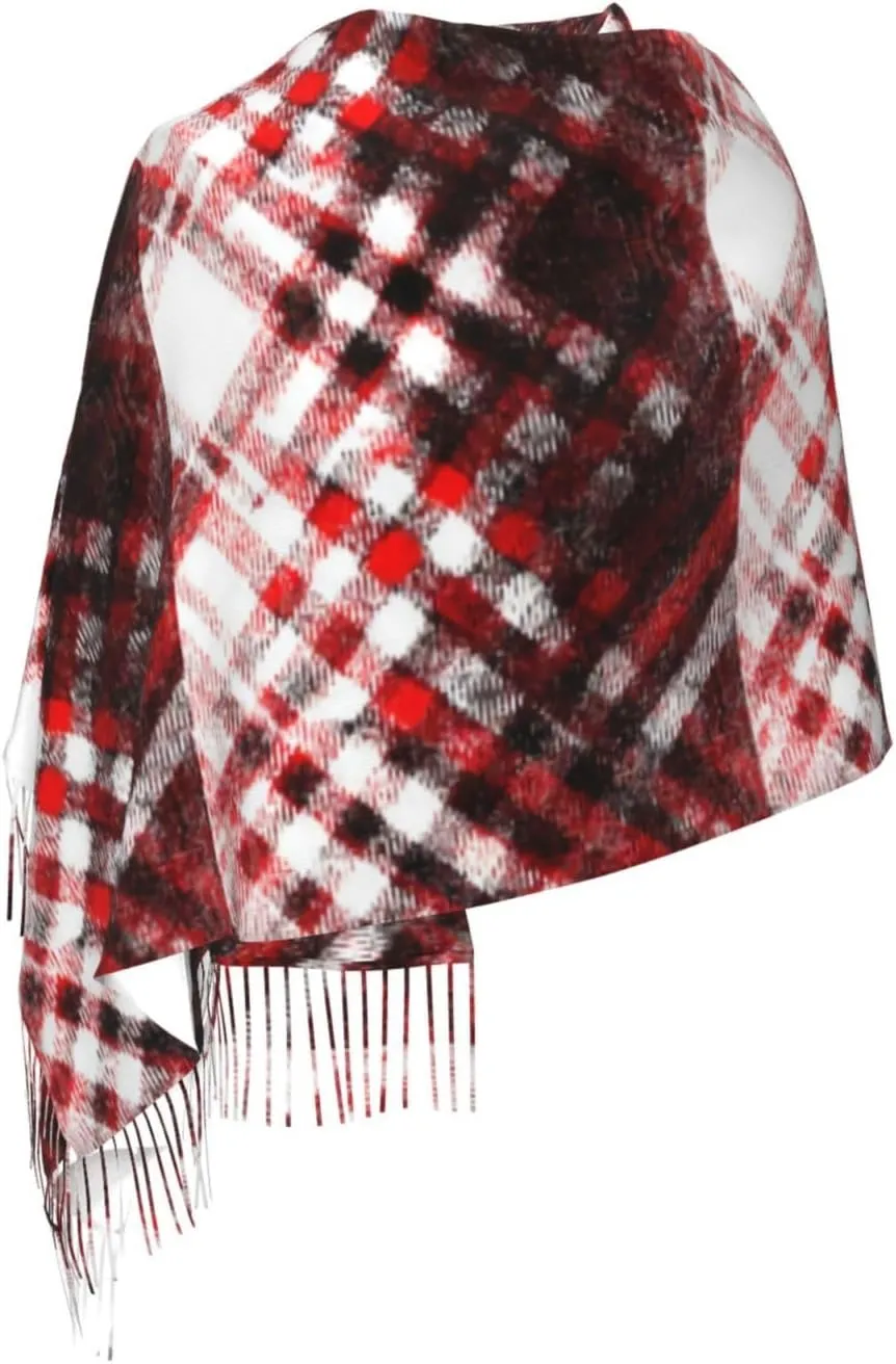 Clan Gray Tartan Imitation Cashmere Tassel Scarf Winter Scarf Autumn Softest Classic Warm