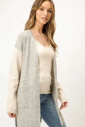 Colorblock Cardi - Grey