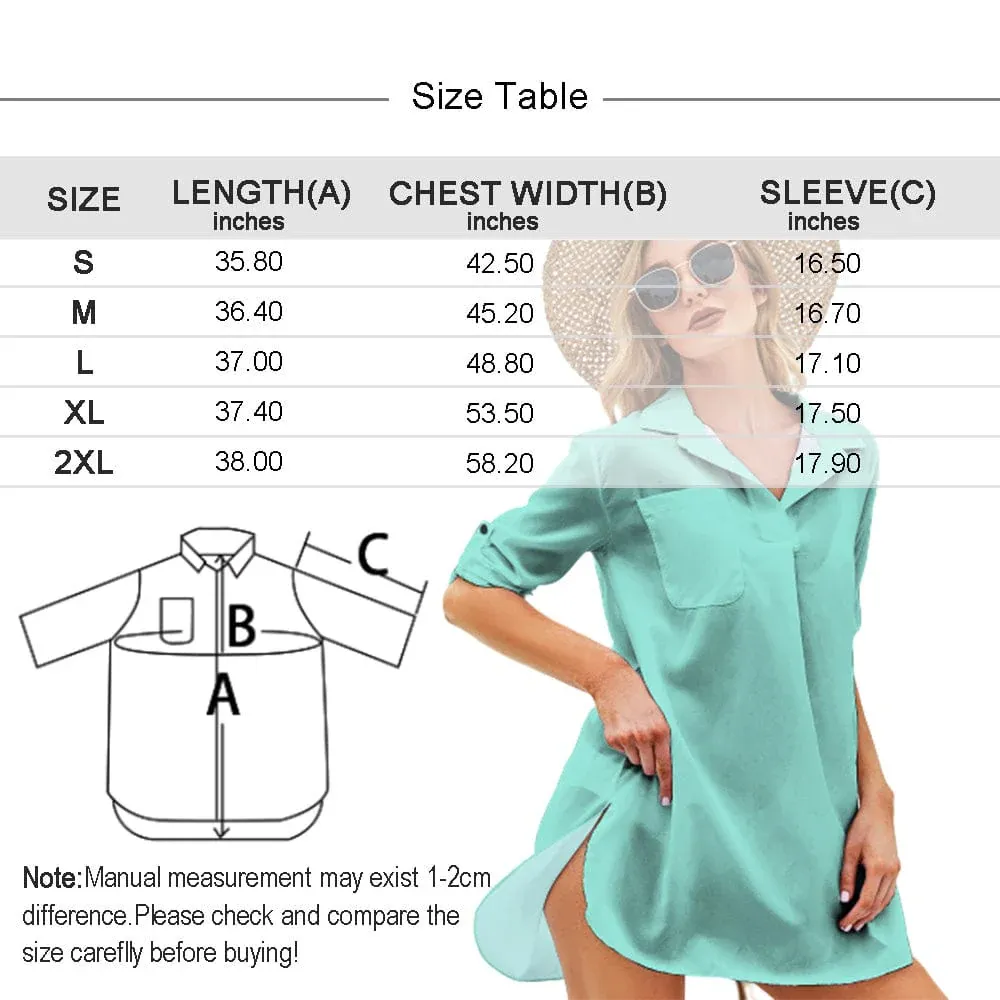 Cover Up Custom Face American National Flag Personalized Women's Kimono Chiffon Cover Up Gift