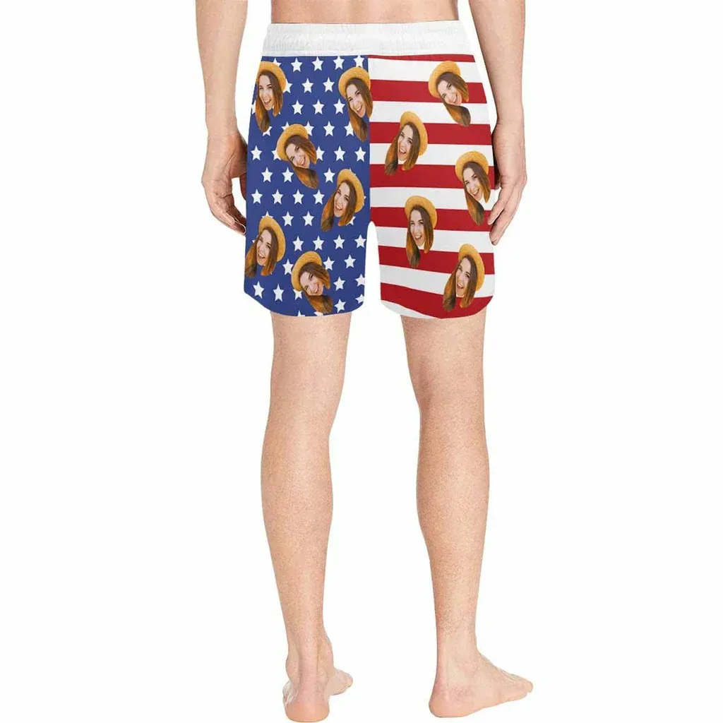 Cover Up Custom Face American National Flag Personalized Women's Kimono Chiffon Cover Up Gift