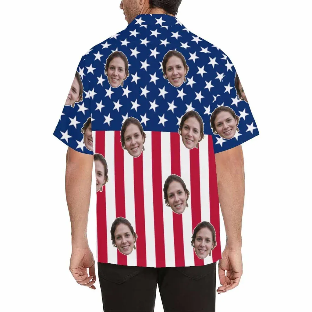 Cover Up Custom Face American National Flag Personalized Women's Kimono Chiffon Cover Up Gift