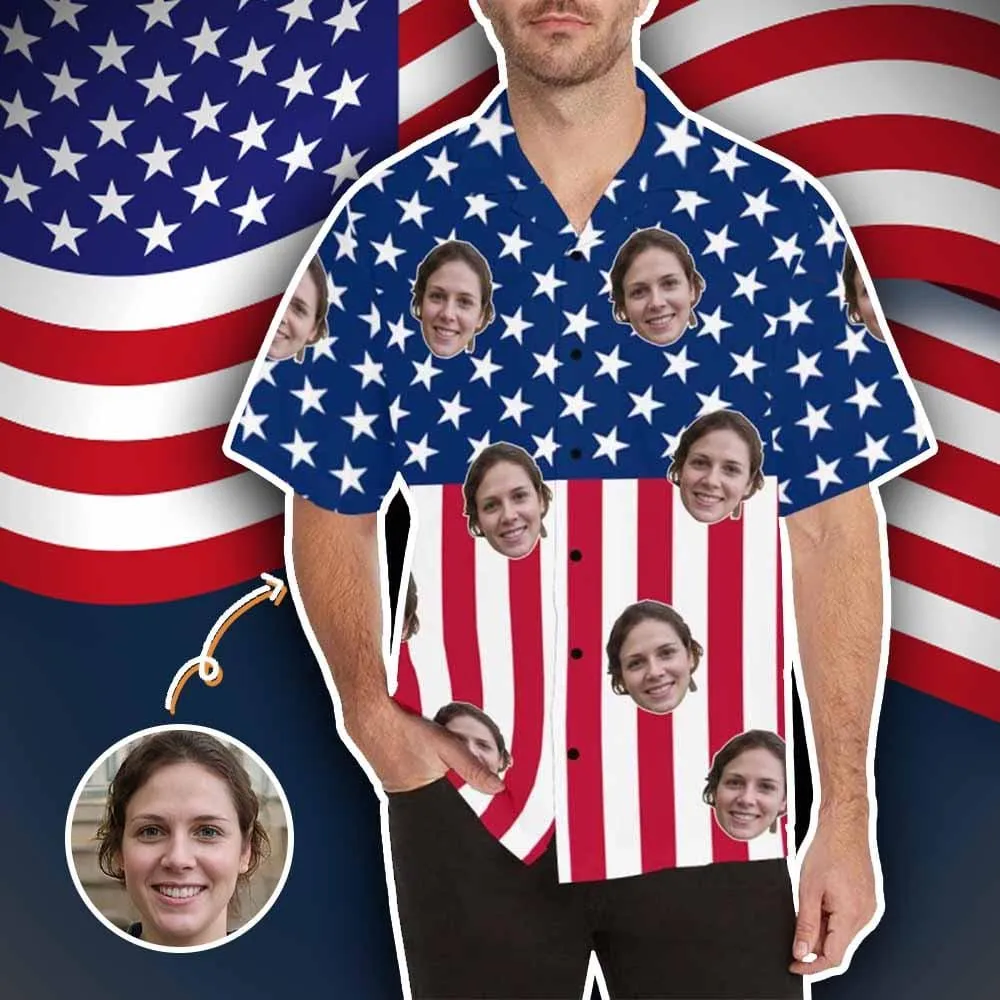 Cover Up Custom Face American National Flag Personalized Women's Kimono Chiffon Cover Up Gift