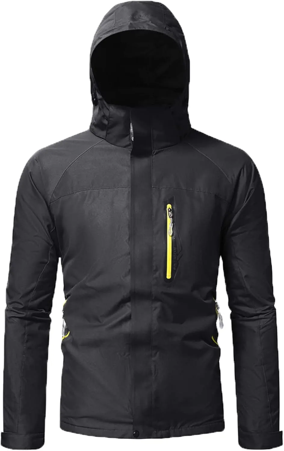 DuDubaby Men'S Casual Thickened Sweater Fashion Color Blocking Hooded Jacket