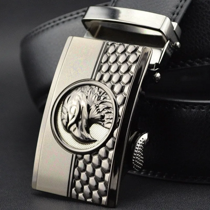 Elegant Eagle Buckle Leather Belt