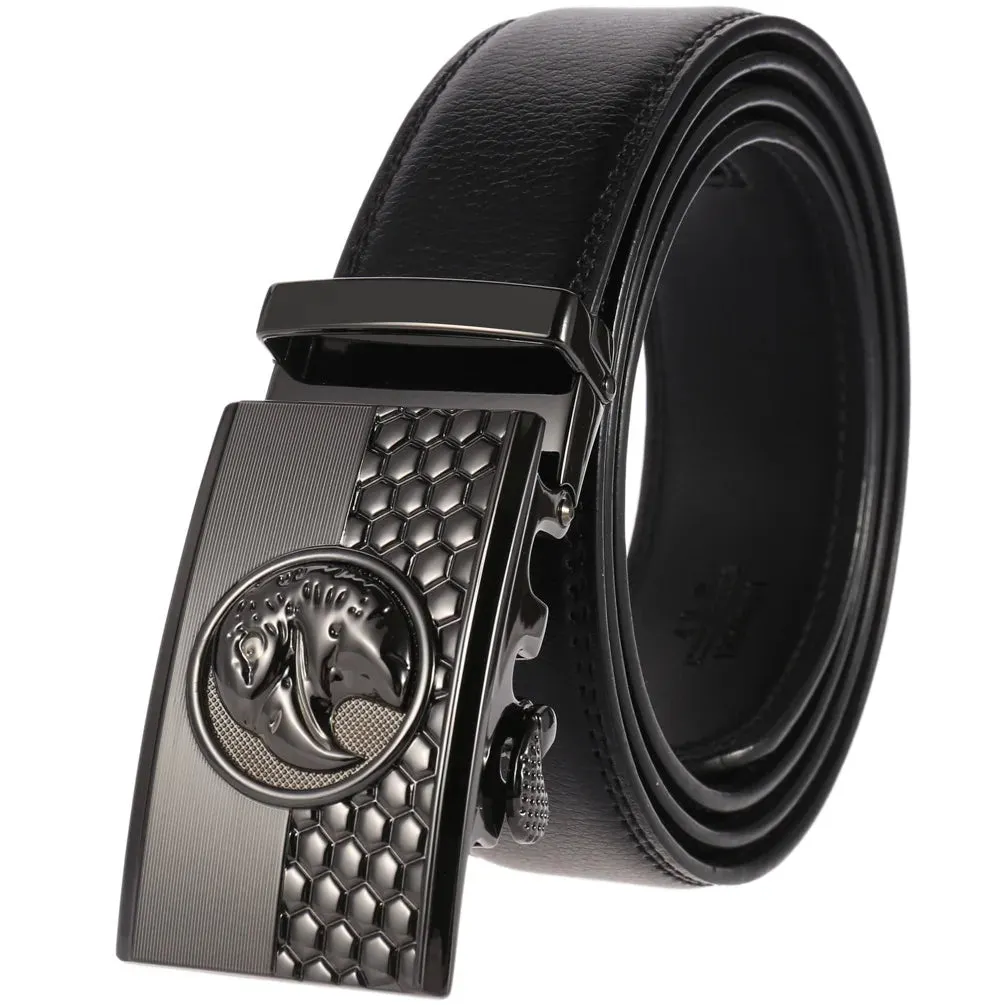 Elegant Eagle Buckle Leather Belt