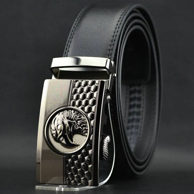 Elegant Eagle Buckle Leather Belt