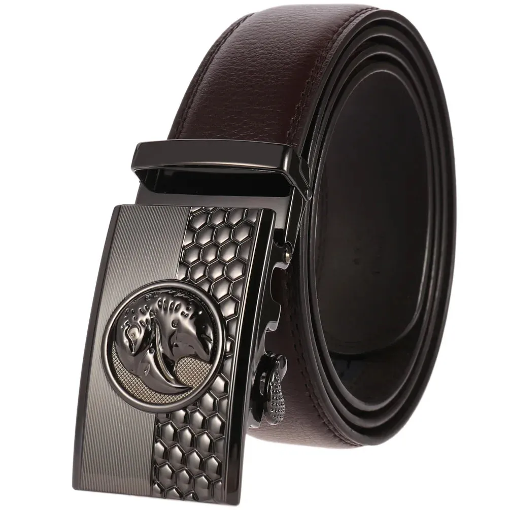 Elegant Eagle Buckle Leather Belt