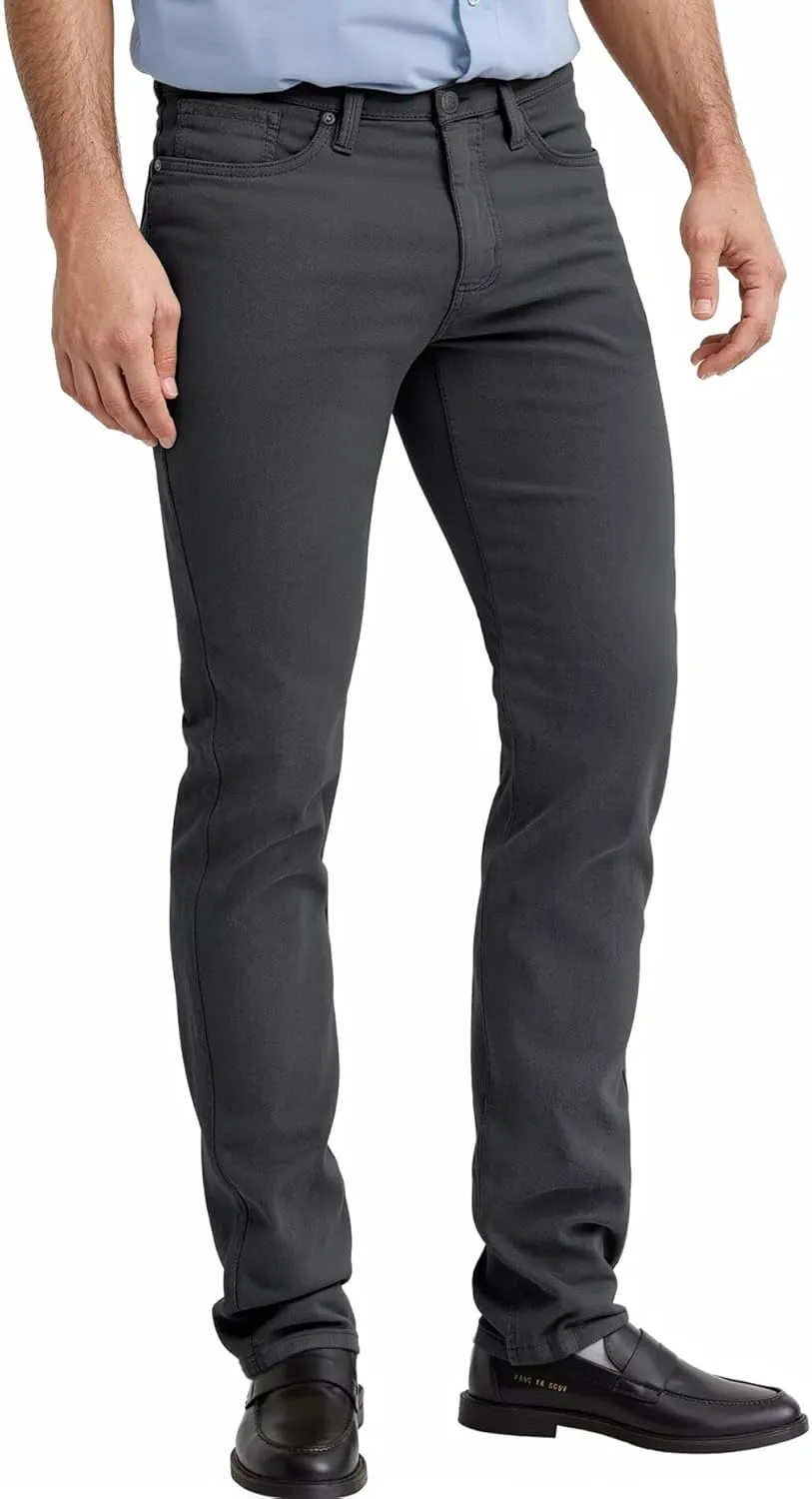 ETHANOL Mens Comfortable Stretch Trousers Slim Fit Straight Leg Stylish Design Pants
