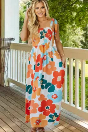 Floral Sundress - Orange and Blue
