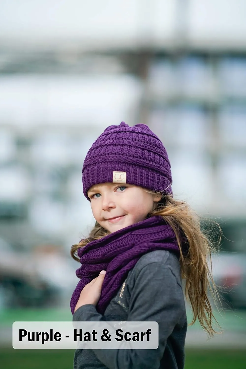 Funky Junque Kids Cozy Winter Bundle - Matching Infinity Scarf, Beanie Hat & Stylish Headwrap Set