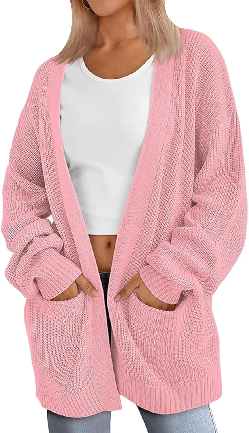GORIFE Women's Soft Open Front Oversized Casual Loose Fit Cardigan Sweater Fall Chunky Knit Sweater Cardigan