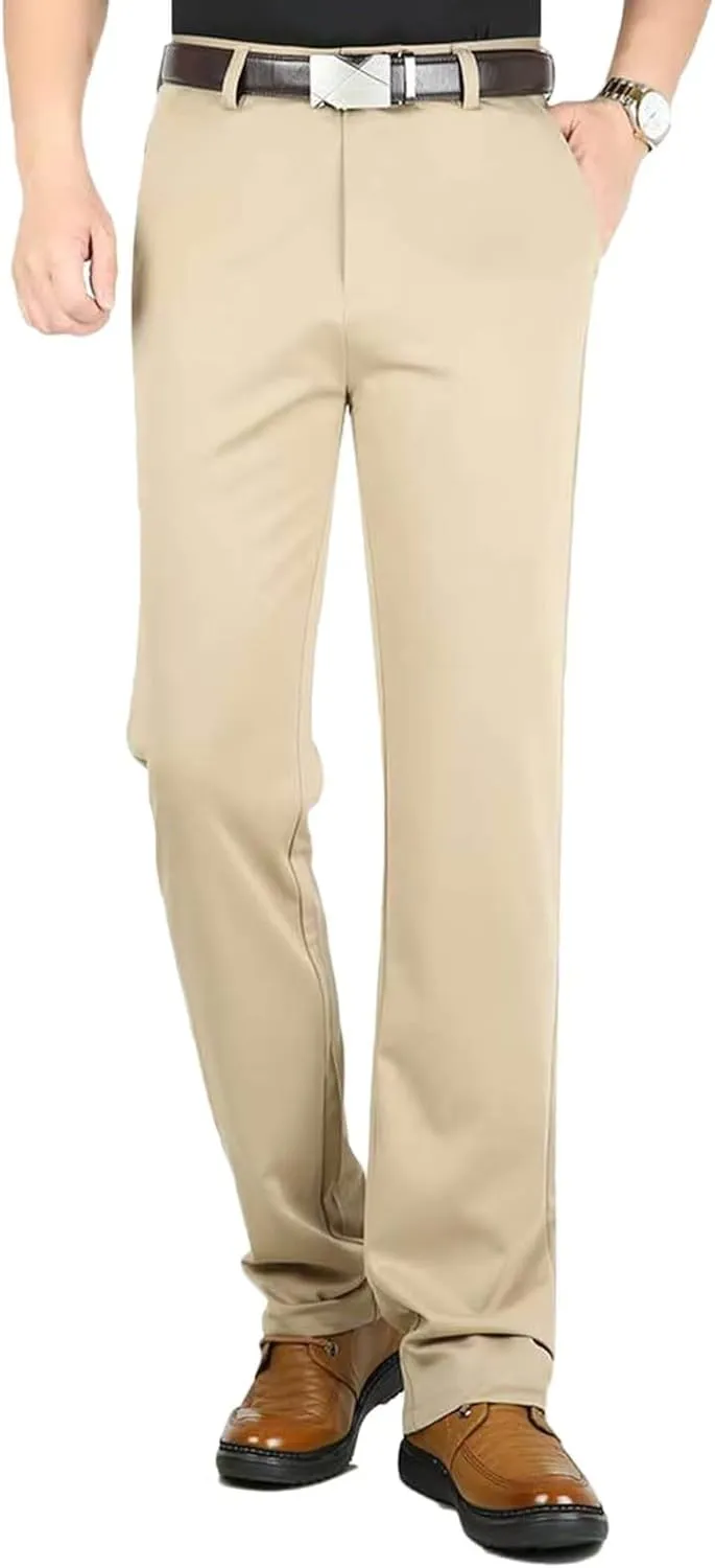 HNVAVQ Mens Workwear Business Casual Pants Comfortable Dress Trousers with Pockets Straight Leg Summer Trousers