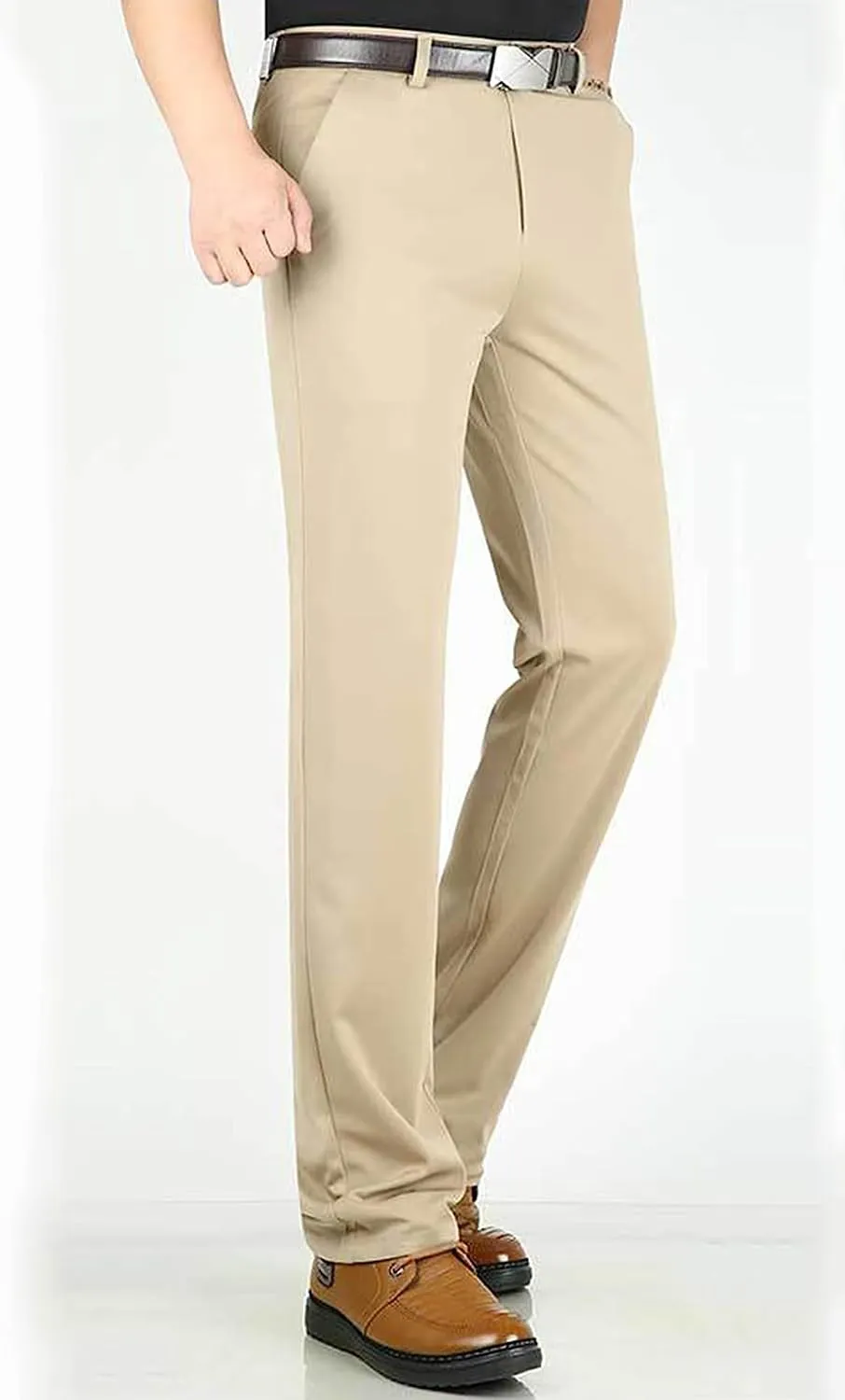 HNVAVQ Mens Workwear Business Casual Pants Comfortable Dress Trousers with Pockets Straight Leg Summer Trousers