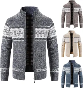 Hoodies for Men, Men's Soft Cardigan Sweater Knit Zip Up Outerwear Fall Winter Fitted Full Zip Thick Sweater