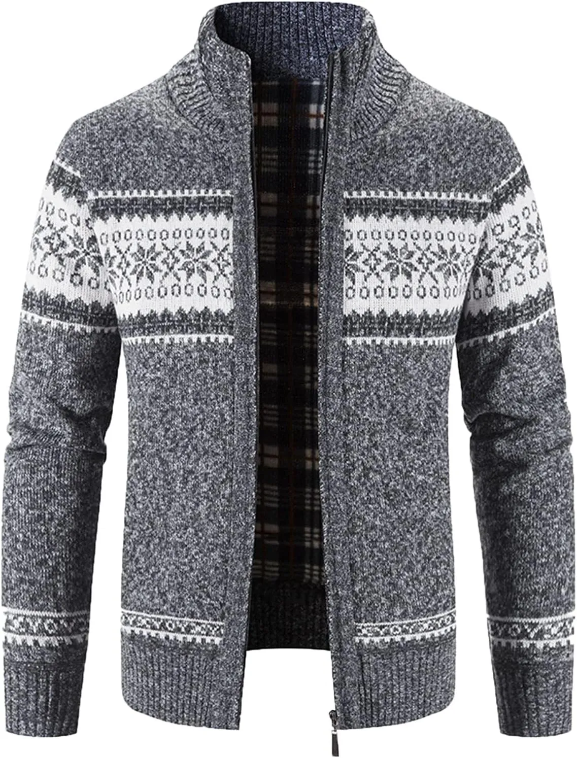 Hoodies for Men, Men's Soft Cardigan Sweater Knit Zip Up Outerwear Fall Winter Fitted Full Zip Thick Sweater