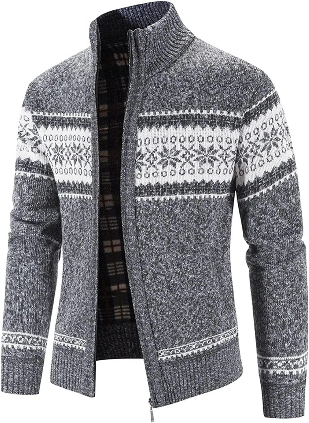 Hoodies for Men, Men's Soft Cardigan Sweater Knit Zip Up Outerwear Fall Winter Fitted Full Zip Thick Sweater