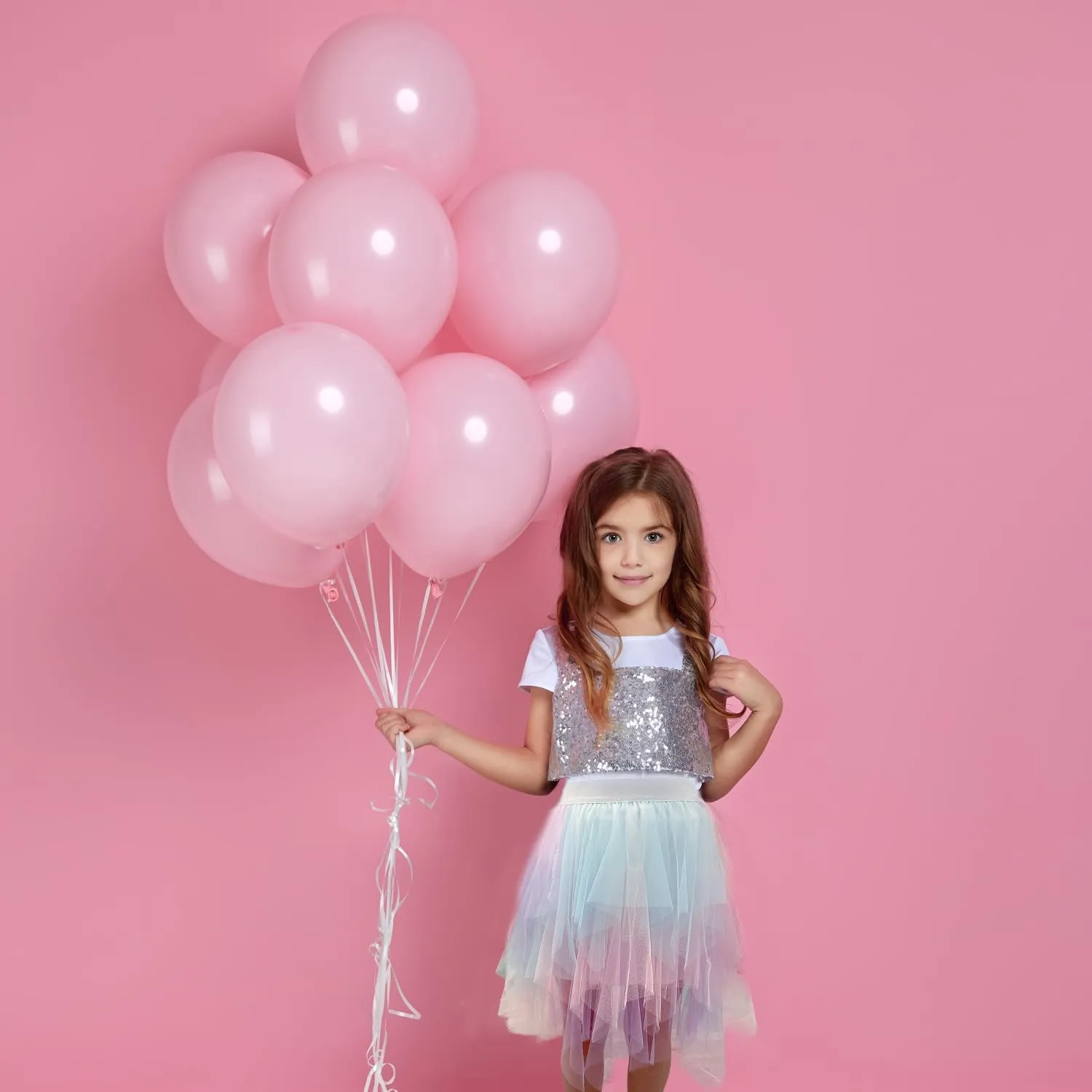 Jastore Girls Gradient Sweet Layered Mesh Skirt Party Birthday Dance Princess Skirt