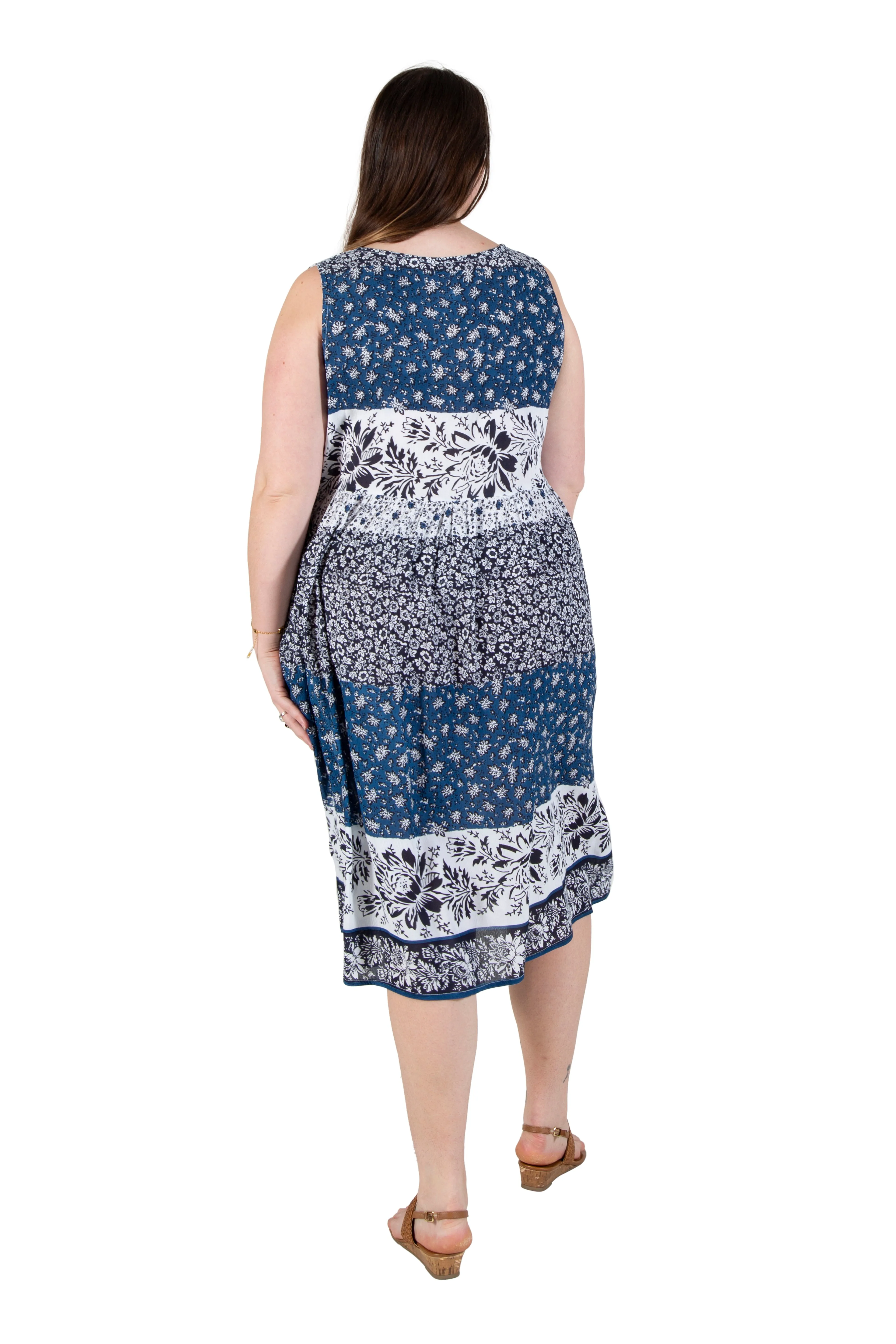 La Cera Plus Size Tiered Print Sundress