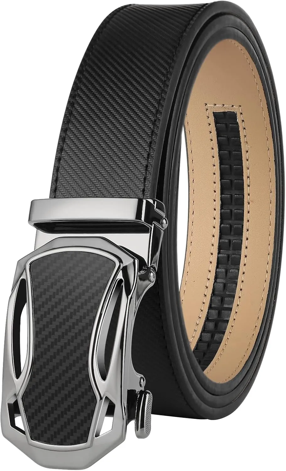 Lavemi Men's Real Leather Ratchet Dress Casual Belt, Cut to Exact Fit,Elegant Gift Box