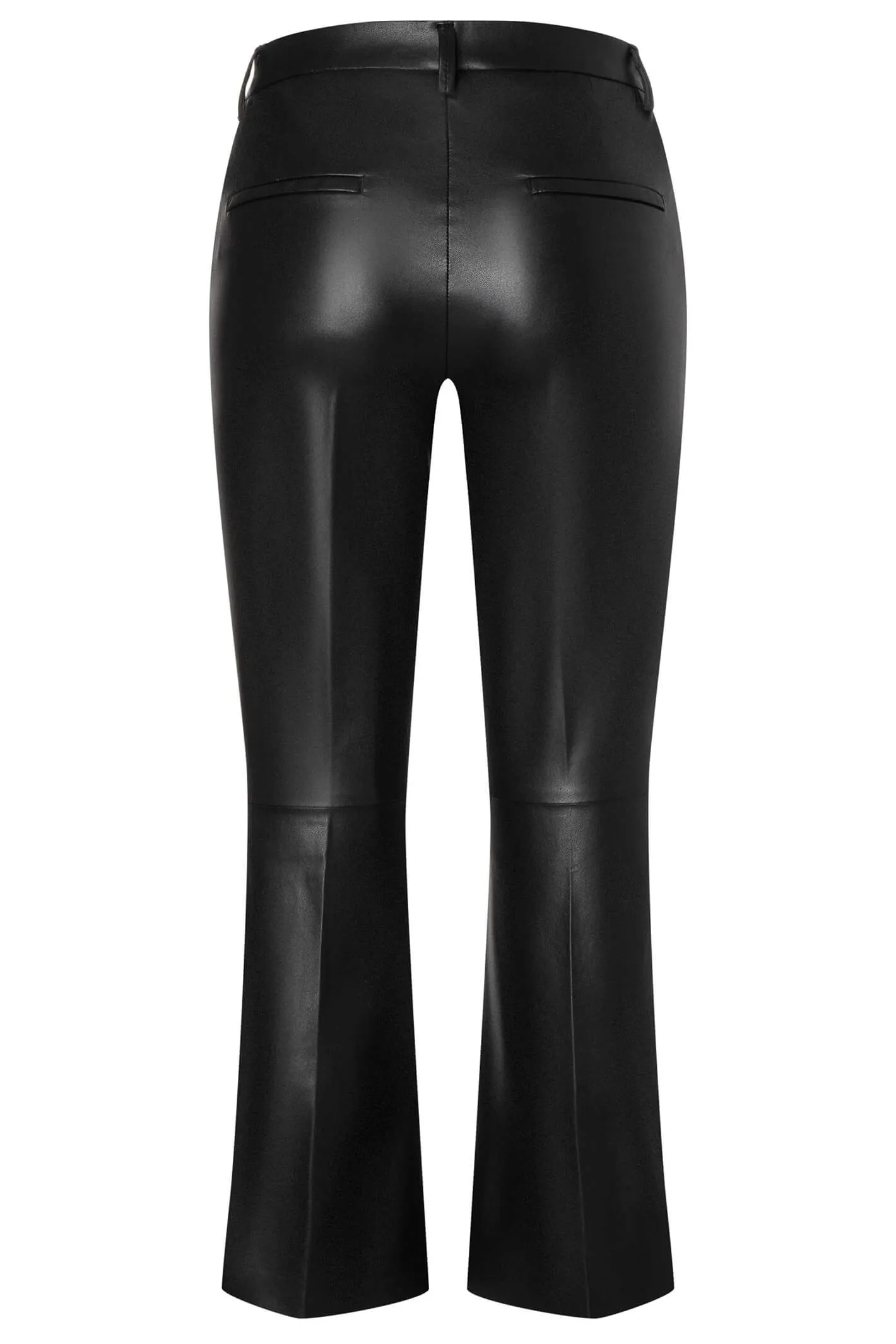 Mac Aida Kick 3082-00-0498L Black Vegan Leather Kick Flare Trousers