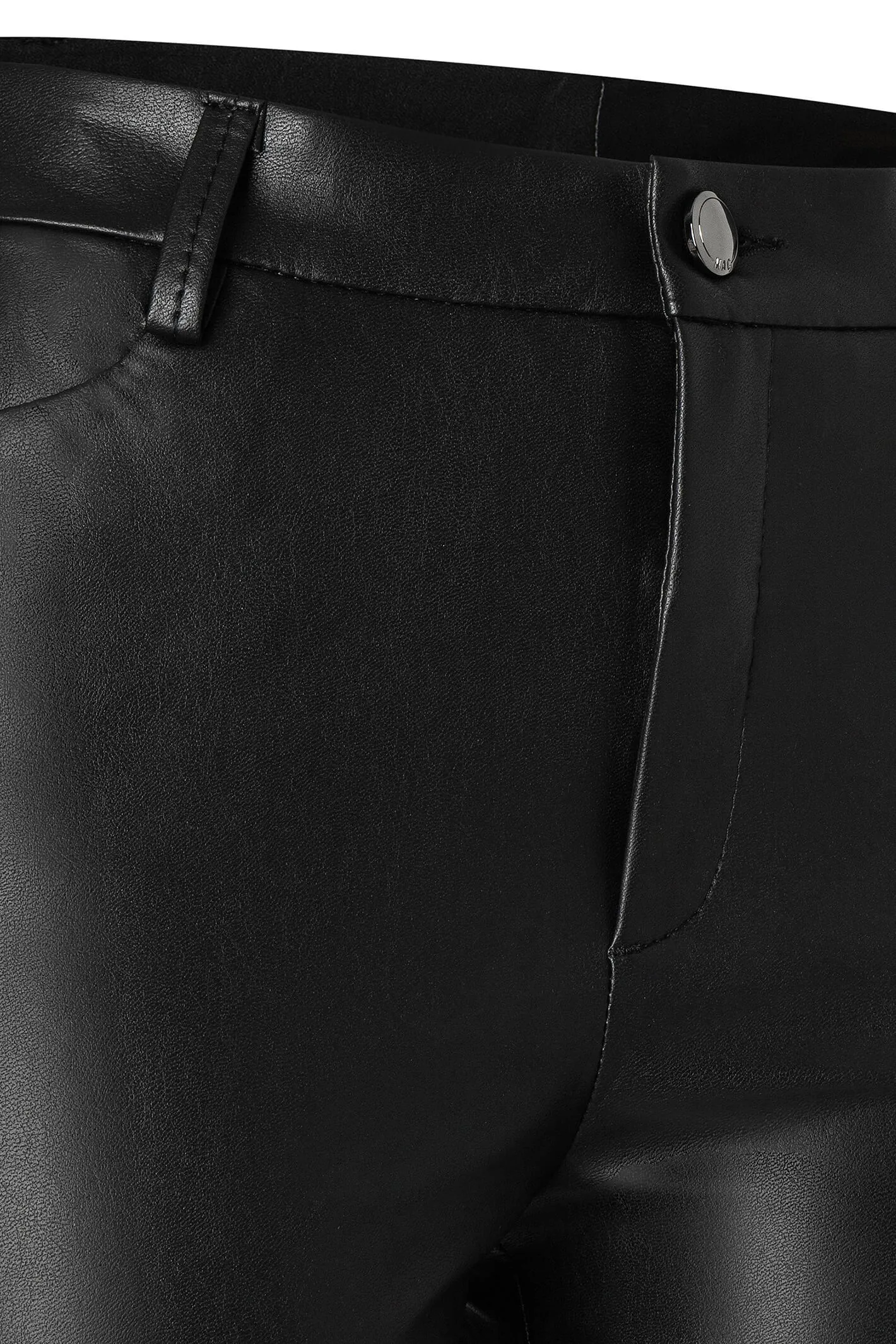 Mac Aida Kick 3082-00-0498L Black Vegan Leather Kick Flare Trousers