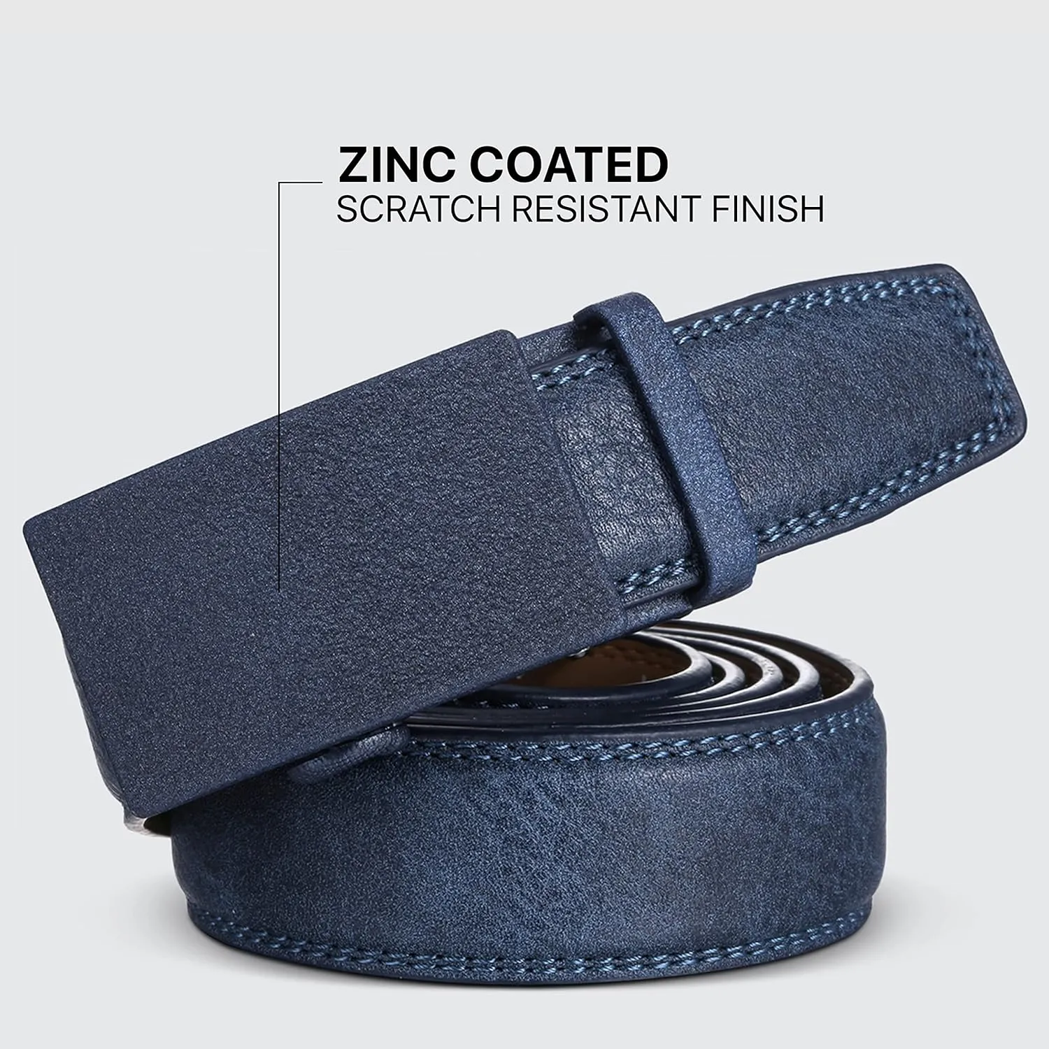 Marino Mens Genuine Leather Ratchet Dress Belt With Automatic Buckle, Enclosed in an Elegant Gift Box