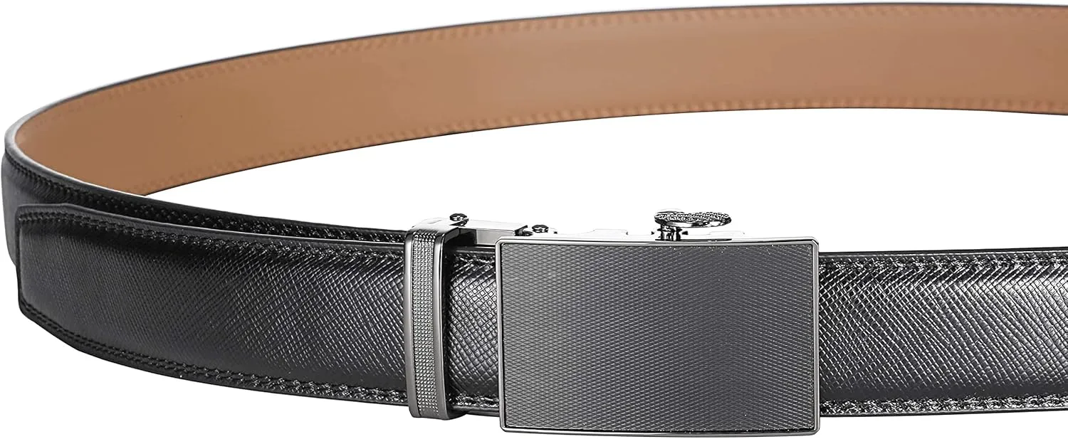 Marino Mens Genuine Leather Ratchet Dress Belt With Automatic Buckle, Enclosed in an Elegant Gift Box