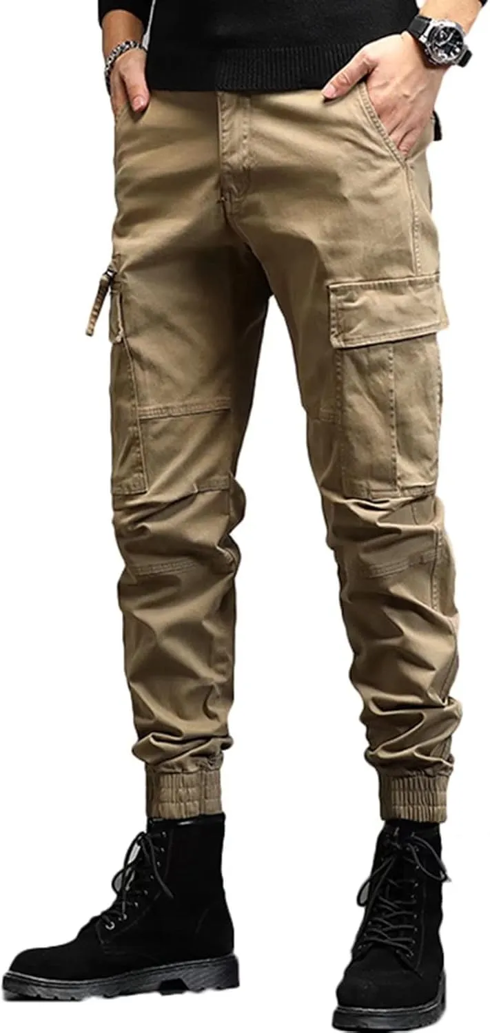 Men's Cargo Trousers,Cargo Pants Joggers with Multi Pockets, Comfortable Combat Trousers for Men