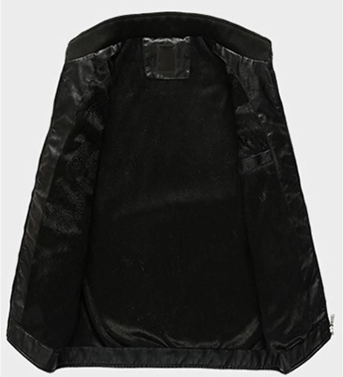 Men's Casual Faux Leather Jacket Stand Collar Zip-up Biker Motorcycle Jackets Punk Style Casual PU Fur Jacket