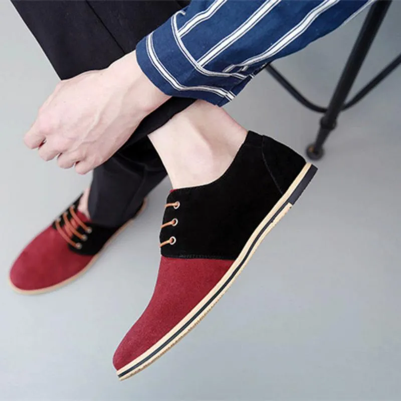 Men's Casual Suede Lace-Up Dress Shoes | Plus Size