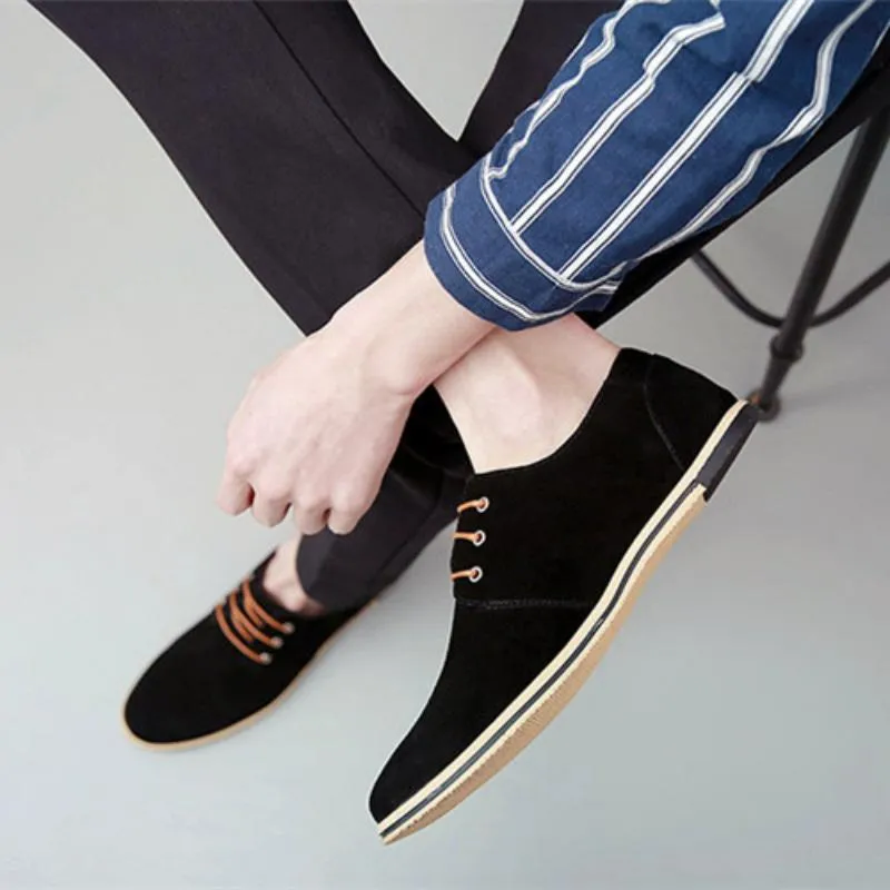 Men's Casual Suede Lace-Up Dress Shoes | Plus Size