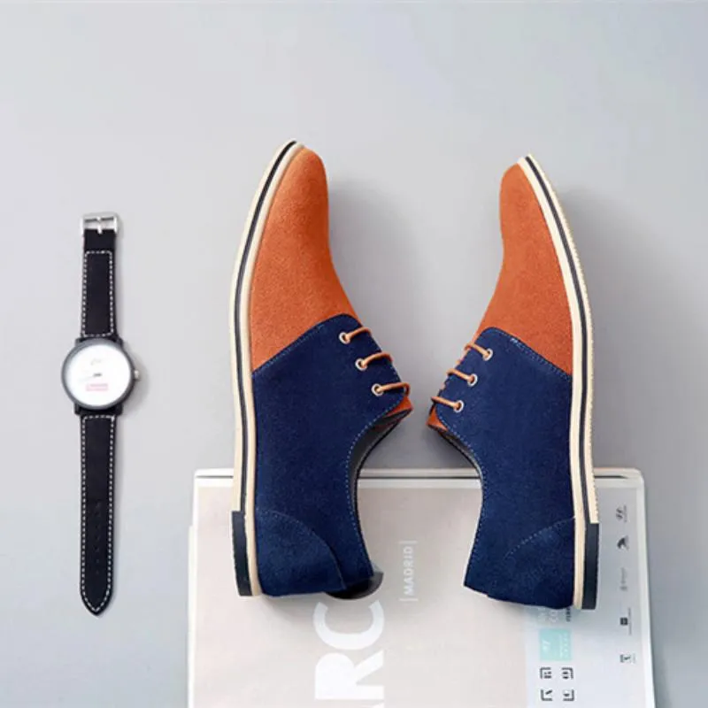 Men's Casual Suede Lace-Up Dress Shoes | Plus Size