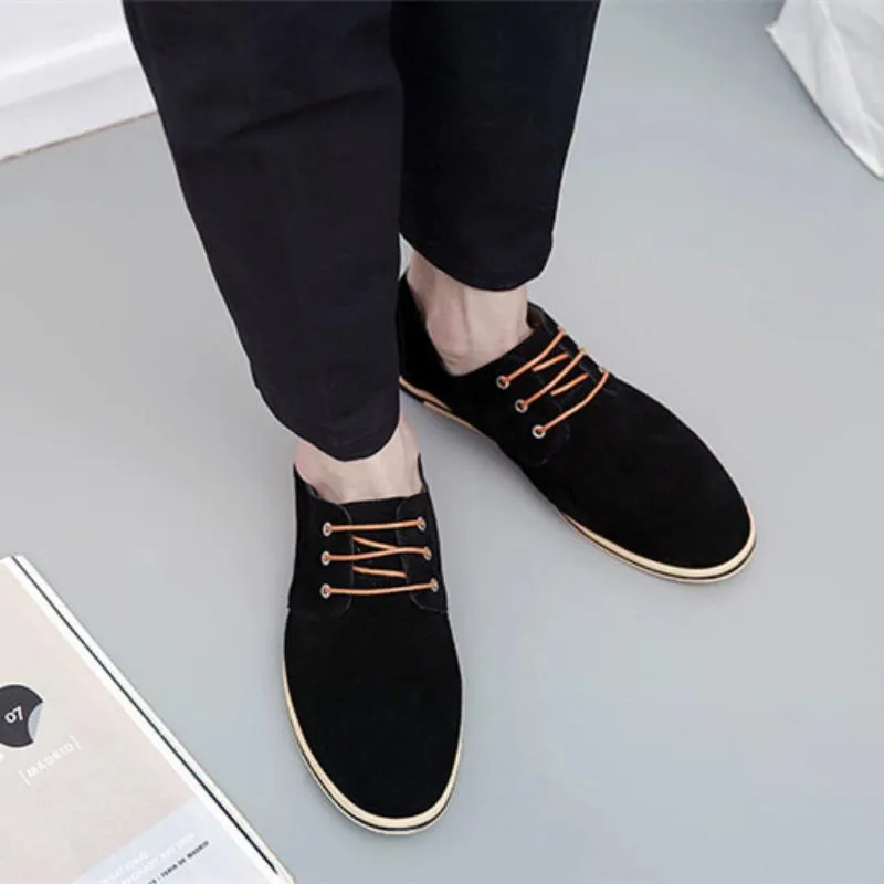 Men's Casual Suede Lace-Up Dress Shoes | Plus Size