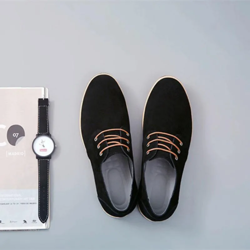Men's Casual Suede Lace-Up Dress Shoes | Plus Size