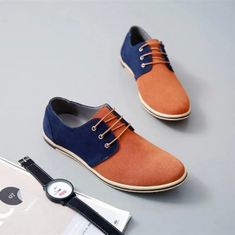 Men's Casual Suede Lace-Up Dress Shoes | Plus Size