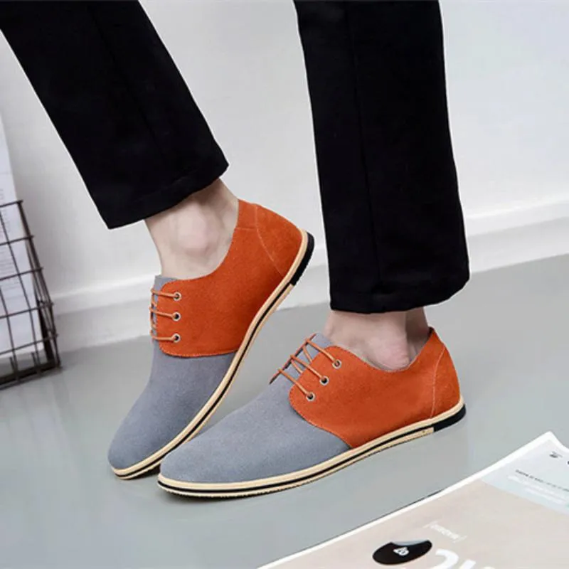 Men's Casual Suede Lace-Up Dress Shoes | Plus Size